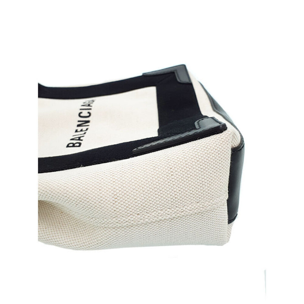 Balenciaga CABAS Tote Bag Canvas Leather White Black - Picture 9 of 9